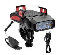 Hitburu Soporte para Teléfono En Manillar De Bicicleta,Soporte con Luz LED Antigolpes para Ciclismo - Farol Multifuncional para Viajes Y Acampada