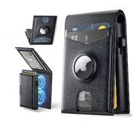 Hitchuey Cartera de hombre con bloqueo RFID ultrafina, para 1 - 10 tarjetas, bolsillo para dinero en efectivo, soporte magnético para tarjetas plegable, cartera multifuncional con protección antirrobo