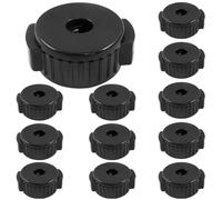 Hitefu 12 tuercas de platillo de plástico negro para kit de tambor de percusión, tuercas de platillo de liberación rápida de 8 mm, tuerca mate para kit de tambor de percusión, accesorios de piezas de