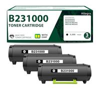 Hitegra Cartucho de tóner negro compatible B231000 para Lexmark B231000 B2338, funciona con impresora B2338, B2442, B2546, B2650, MB2338, MB2442, MB2546, MB2650, paquete de 3