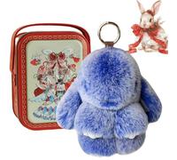 HItianya Bunny Keychain with Tin Box, 2026 New Soft Fluffy Bunny Keychain with Tin Case, Little Pocket Bunny In a Tin for Women and Girls,Thoughtful Gift for Friends (P)