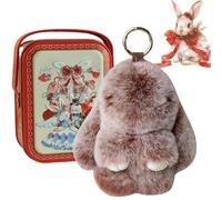 HItianya Bunny Keychain with Tin Box, 2026 New Soft Fluffy Bunny Keychain with Tin Case, Little Pocket Bunny In a Tin for Women and Girls,Thoughtful Gift for Friends (E)