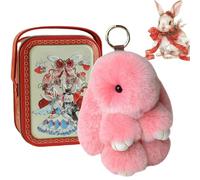 HItianya Bunny Keychain with Tin Box, 2026 New Soft Fluffy Bunny Keychain with Tin Case, Little Pocket Bunny In a Tin for Women and Girls,Thoughtful Gift for Friends (K)