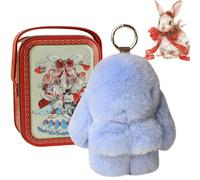 HItianya Bunny Keychain with Tin Box, 2026 New Soft Fluffy Bunny Keychain with Tin Case, Little Pocket Bunny In a Tin for Women and Girls,Thoughtful Gift for Friends (O)