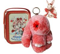 HItianya Bunny Keychain with Tin Box, 2026 New Soft Fluffy Bunny Keychain with Tin Case, Little Pocket Bunny In a Tin for Women and Girls,Thoughtful Gift for Friends (M)