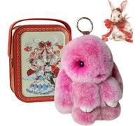 HItianya Bunny Keychain with Tin Box, 2026 New Soft Fluffy Bunny Keychain with Tin Case, Little Pocket Bunny In a Tin for Women and Girls,Thoughtful Gift for Friends (D)