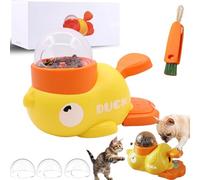 HItianya Dog Interactive Treat Dispenser, 2-in-1 Dog Treat Dispenser Toy, Duck Cat Treat Dispensers, Safe Kibble Dispensers Dogs Toy, Adjustable Food Outlet (Yellow)