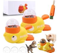 HItianya Dog Interactive Treat Dispenser, 2-in-1 Dog Treat Dispenser Toy, Duck Cat Treat Dispensers, Safe Kibble Dispensers Dogs Toy, Adjustable Food Outlet (2Pc*Yellow)
