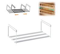 HItianya Estante telescópico para Armario, Zapatero Extensible Colgante, Zapatero Ajustable para Almacenamiento bajo Estante, fácil de Instalar y Desmontar (Blanco)