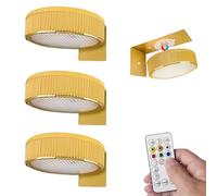 HItianya Foco Para Cuadros Sin Cable, Magnetic Painting Light, Picture Lights For Wall With Remote, LáMpara De Pintura Que Funciona Con BateríA De 3 Piezas Para ExhibicióN De Arte (Dorado)