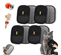 Hitianya - Guante antipelo animal para gatos y perros, cepillo mágico para quitar el pelo de animales, cepillo de aseo electrostático reutilizable para muebles, alfombras, ropa (4 piezas)