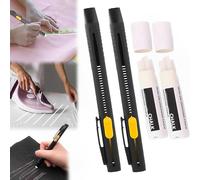 HItianya Heat Erasable Fabric Marker for Sewing, Embroidery, Quilting, Washable Erasable Replaceable Refill Marker Pen, Heat Erasable Pen Suitable for Knitted Fabrics, Cotton, DIY Sewing Tools (*2)