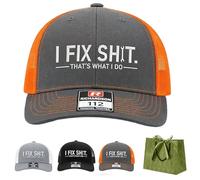 HItianya I Fix Shit Gorra de camionero - Divertida gorra de mecánico y fijador para hombres, regalo humorístico para papá, gorra de béisbol ajustable, B, Talla única