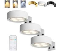 HItianya Picture Lights for Wall, Magnetic Painting Light, Luces inalámbricas para cuadros, sin taladro, para pósteres, con 3 temperaturas de color y control remoto (Blanco*3PC, 3Color)