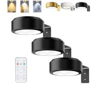 HItianya Picture Lights for Wall, Magnetic Painting Light, Luces inalámbricas para cuadros, sin taladro, para pósteres, con 3 temperaturas de color y control remoto (Negro*3PC, 3Color)