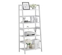 HITNET Estantería de Escalera, Librería de 4 Niveles, Estante Organizador de Almacenamiento de Baño Independiente, Estantería de Suelo para Cocina Que Ahorra Espacio, Blanco