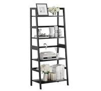 HITNET Estantería de Escalera, Librería de 4 Niveles, Estante Organizador de Almacenamiento de Baño Independiente, Estantería de Suelo para Cocina Que Ahorra Espacio, Negro