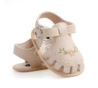 Hitoddler - Sandalias de bebé para niños y niñas, vestido de verano, zapatos planos, sandalias de playa para recién nacidos, zapatos de cuna, 1 beige., 6-12 Months Infant