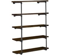 HITOMEN Estantes industriales de Tubo de Hierro, 2 Juegos de 5 Niveles, 55 Pulgadas de Alto, 12 Pulgadas de Profundidad, estantería Abierta de Bricolaje, estantería Retro Vintage montada en la Pared