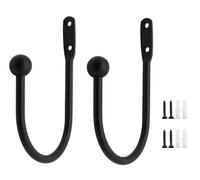 Hitopin 2 Piezas Gancho para Cortina en Forma de U, Alzapaños Cortinas Decorativos Gancho, Alzapaños Cortinas, Alzapaños Cortinas Pared, para Decoración de Cortinas, Dormitorio, Cocina (Nero)