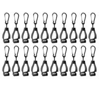 Hitopin 20 Piezas Clips para Guantes,Clip de Guante,Guante de Seguridad Clip con Mosquetón,Pinza Guantes Trabajo,Pinzas para Guantes,para Jardinería,Constructores,Guantes (Negro)