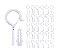 Hitopin 30PCS Gancho de Techo con Hebilla de Seguridad, Colgar Luces Ganchos de Tornillo, Ganchos de Techo de Navidad, Para Colgar Plantas en Macetas, Decoraciones Navideñas, Linternas (Blanco)
