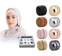 Hitopin 8 Pairs Pines Magnéticos para Hijab, Magnéticos Hijab para Mujer, Broche de Hijab, Botones de Bufanda de Hijab, Clip Magnético para Hijab, para Bufandas de Mujeres y Niñas Musulmanas