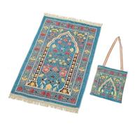 Hitopin Alfombra de Oración Musulmana, Alfombra de Oración Islámica, Con Bolsas de Diseño Elegante, Suave y Cálida, Tamaño 70 x 110 cm (Rectangular), Resistente a Manchas, Lavable a Máquina y a Mano