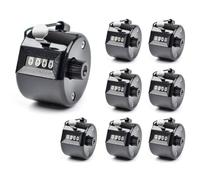 Hitopin Contador Manual Mecánico,8 Piezas Contador de 4 Dígitos, Contador Manual Mecánico de 4 Dígitos,Contador Manual Haga Clic en el Podómetro,para Tejer,Personajes,Golf y Contadores de Remo(Negro)