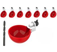 Hitopin Vasos de Agua para Pollos, 8PCS Bebedero Automático para Pollos con Taladro, Bebederos para Pollo, Dispensador Automático de Agua para Pollo, para Patos, Gansos, Pavos, Palomas