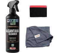 HITOPSELLER Kit Mafra Maniac Line Alcantara Cleaner + cepillo + paño de limpieza heavy work limpieza manchas resistentes sucias mixtas sobre tejidos de asiento