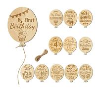 Hitos de madera para bebé, recuerdo de un año, accesorios para fotos de baby shower (hitos navideños)