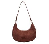HiTotes Bolso bandolera de gamuza con diseño de media luna para mujer, bolso de otoño 2024, bolso hobo de gamuza con media luna, bolso de media luna, A01-gamuza café, 24cm