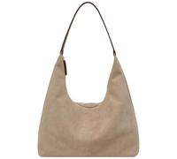 HiTotes Bolso de mano de ante para mujer, grande, color marrón, de gamuza, holgada, bolsa de hombro con media luna, bolso de mano de trabajo, A02-beige, 39cm
