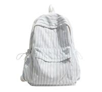 HiTotes Mochila a rayas bonita mochila escolar estética Kawaii mochila para adolescentes secundaria, Blue, Mochila a rayas