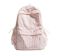 HiTotes Mochila a rayas bonita mochila escolar estética Kawaii mochila para adolescentes secundaria, Pink, Mochila a rayas
