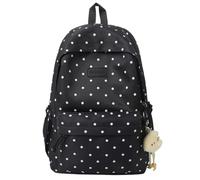 HiTotes Mochila de nailon con diseño de lunares, bonita mochila estética para el día a día, coqueta con lunares, Black, 42cm, Mochila de lunares