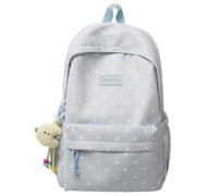 HiTotes Mochila de nailon con diseño de lunares, bonita mochila estética para el día a día, coqueta con lunares, Blue, 42cm, Mochila de lunares