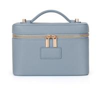 HiTotes Neceser de piel para mujer, neceser de viaje, organizador de maquillaje con divisor extraíble para uso diario, A08-azul, 21.5x12.5x14 inches, Neceser