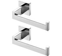 HITSLAM Portarrollos Papel Higiénico Baño Acabado Pulido, 304 Acero Inoxidable, Porta Rollos para La Cocina y El Haño, Portarollos de Papel Higiénico Premium Montaje en Pared 2 Piezas (Cuadrado)