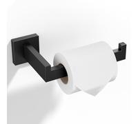 HITSLAM Portarrollos Papel Higiénico Baño Negro, XL 304 Acero Inoxidable, Porta Rollos para La Cocina y El Haño, Portarollos de Papel Higiénico Mate Premium Montaje en Pared (Cuadrado)