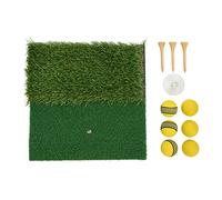 Hitting Mat Dual Grass Mini Golf Training Practice Pad Launch Zone Hitting Turf Mat Artificial Grass EVA Non Slip Base Portable for Golfers Indoor Outdoor Practice 30x30cm 6 Golf