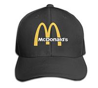 Hittings Traveleat Mcdonalds 90s Logo Unisex Peaked Baseball Cap Snapback Hats Black