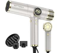 HITTIONA Secador de Pelo Profesional Iónico 2000W, Doble Presión con Difusor Control Inteligente de Temperatura, Secado Rápido Ionico para Hogar Viajes Estilismo