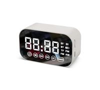Hittriu Reloj despertador multifuncional con Bluetooth y reproducción de tarjeta TF, altavoz Hi-Fi, pantalla grande, alarmas duales, radio FM y batería de larga duración, reloj despertador perfecto