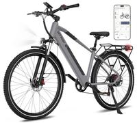 HITWAY 29” Bicicleta Eléctrica Hombre, Batería Extraíble de 36V 12,8Ah, Autonomía de 50-80KM, Motor 250W 25km/h, Bici Eléctrica de 7 Velocidades con Aplicación, Pedelec MTB Urbana E-Bike para Adultos