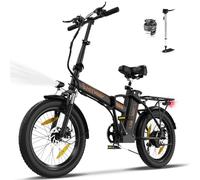 HITWAY Bicicleta Eléctrica para Adulto, 20"×3,0/4,0 Fat Bike, Bici Electrica Plegable con 36V 12Ah/48V 15Ah Batería Extraíble, Alcance de 90KM/100KM, 7 Velocidades Ebike Urbana con Asistencia de Pedal