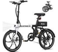 HITWAY Bicicleta Eléctrica Plegable E Bike 16/20 Pulgadas, con Motor 250W, hasta 25km/h, Batería de Iones Litio 36V 9Ah, Autonomía 35-70/40-65km, Bici Eléctric Urbana Pedelec para Adultos