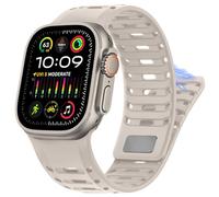 HITZEE Correa Deportiva Compatible con Correa Apple Watch 49/46/45/44/42mm, Correas Magnética de Silicona para Hombre Compatible para iWatch Ultra 2 Serie 10 9 8 7 SE 6 5 4 3, Luz Estelar