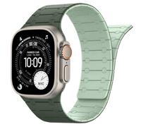 HITZEE Correa Magnética Compatible con Apple Watch 49/46/45/44/42mm | Correa Ajustable Silicona Compatible Con iWatch Ultra 4/3/2/1 SE 3/2/1 Series 12 11 10 9 8 7 6 5 4 3 2 1, VerdeOsc-VerdeCla
